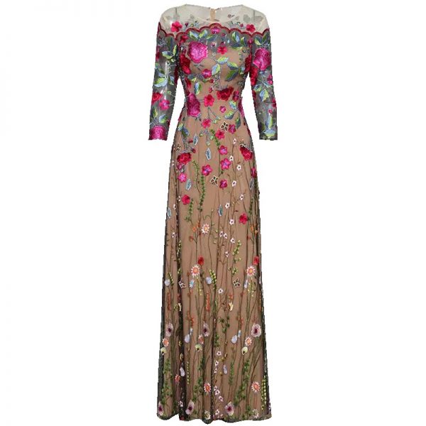 Embroidered Floral Dress – Christine Liu